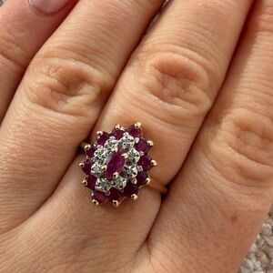 Ruby and diamond marquis ring